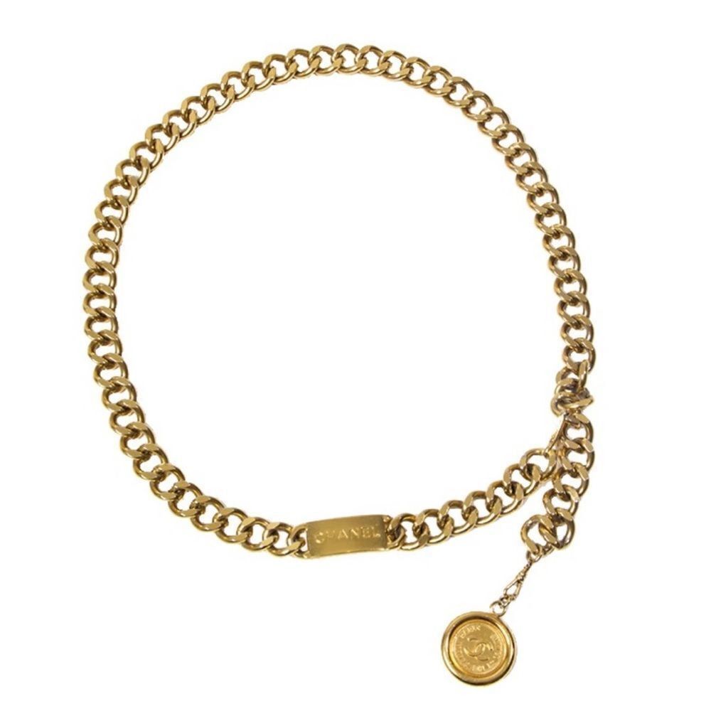 CHANEL Vintage Medallion Chain Belt Metal 70 - Picture 4 of 12